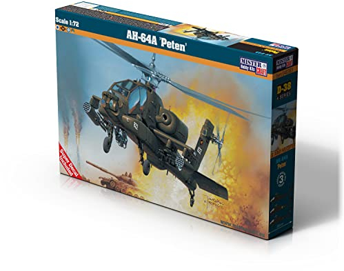 MISTER CRAFT HOBBY KITS Mistercraft Modellbausatz Helikopter AH-64A Peten Maßstab 1:72, Plastikbausatz, Bausatz zum Zusammenbauen, Inklusive Klebstoff, Kunststoffmodell, Bauanleitung, 204mmx198mm, Mittel