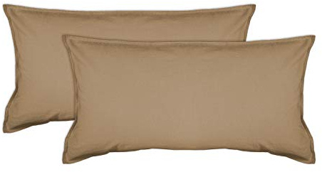 jilda-tex Bio-Bettwäsche Stone-Washed Renforce Lissabon 100% Bio-Baumwolle Knitterlook Stehsaum Bügelfrei Uni Leinen-Optik Bügelfrei GOTS Made in Green (Sand, 2X 40 x 80 cm)