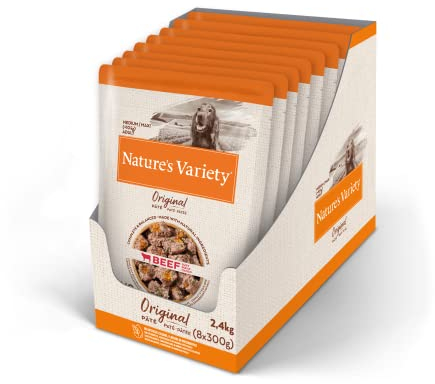 Nature's Variety Original No Grain Naschkatzen für ausgewachsene Hunde mit Rindfleisch, Dose 8 x 300 g