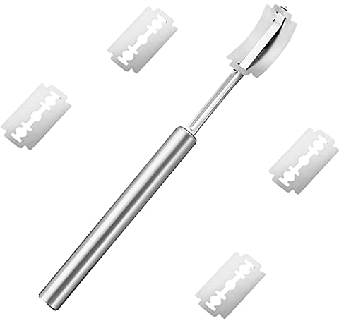 Bgfuni Lame Boulanger, Couteau de Boulanger et 5 Pcs Lames, Lame a Pain Boulanger, Grignette Lame a Pain Porte Lame Boulanger pour Grigner Pâte Graver Pain Cuisine Accessoire de Boulangerie (A)