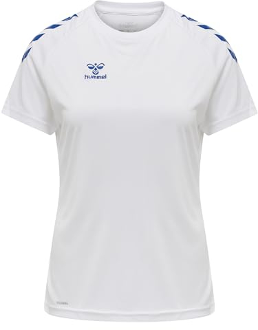 hummel Damen Hmlcore Xk Core Poly S/S Woman T-Shirt, White/True Blue, M EU