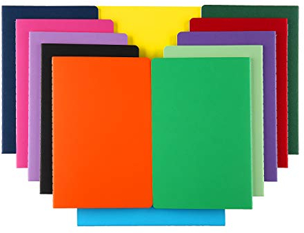 YOOMONA 12er Farbe Groß Liniert Notizbuch, Tagebücher, Skizzenbücher für das Klassenzimmer, Gastgeschenke, 21x28CM