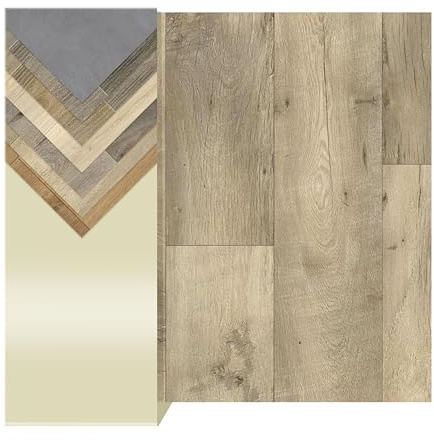 Primaflor PVC CV-Bodenbelag 400 x 100 cm Eiche geräuchert 691 M Superior Meterware Holz-Optik-Design für Feuchträume & Wohnbereiche Auslegeware Boden Zuschneidbar
