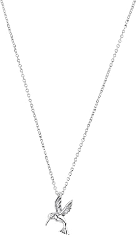 Amor Kette mit Anhänger 925 Sterling Silber Damen Halsschmuck, 42+3 cm, Silber, Kolibri, Kommt in Schmuck Geschenk Box, 2034097
