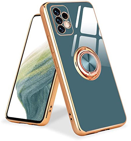 Urarssa Coque Compatible avec Samsung A53 5G Anneau Etui Silicone Housse 360° Voiture de Bague Magnétique Protection Case Mince en TPU Souple Antichoc pour Samsung Galaxy A53 5G Gris