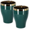 KOTARBAU® 2er Set Keramik-Blumentopf Übertopf Grün-Gold Hoch 123 mm