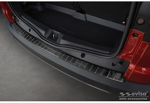 Avisa Schwarz Edelstahl Heckstoßstangenschutz kompatibel mit Dacia Jogger 2022- 'Ribs'