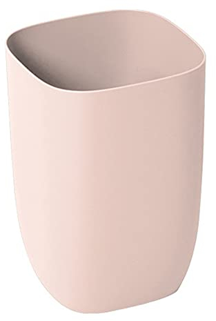 Juwaacoo Cubo de basura de baño pequeño para oficina, papelera de plástico, cubo de basura para baño, dormitorio, de estar, rosa