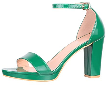 Elara Damen Pumps Riemchen High Heels Chunkyrayan OK-30 Green-40