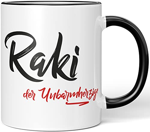 JUNIWORDS Tasse, Raki, der Unbarmherzige, Schwarz (5285797)