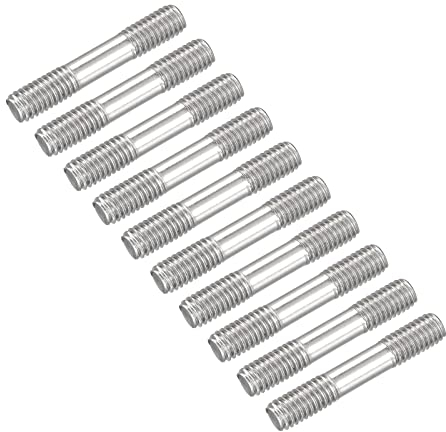 METALLIXITY 50Stk Beidseitige Stiftschraube M6 35mm 304 Edelstahl Stabschraube für Haushalt