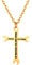 Cupimatch Men's Wrench Cross Pendant Necklace Titanium Steel Bible Verse Philippians 4:13 I CAN DO ALL THINGS Plumber Tool Cross with 22 Chain Black Gold Silver for Fathers Day