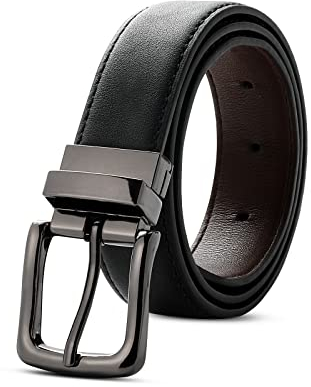 Kajeer Gürtel Kinder Wendegürtel für Jungen Mädchen - Schwarzer und Brauner Jungen PU-Ledergürtel für Schuluniform Jeans mit Drehbarer Schnalle