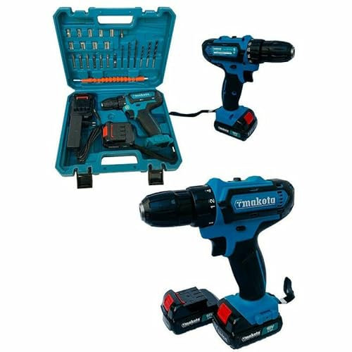 Trapano avvitatore a batteria litio 18V doppia batteria accessori tm331dc