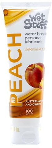 Wet Stuff Peach - fruchtiges Gleitgel mit Pfirsichgeschmack, auf Wasserbasis, ohne Zucker und Parabene - 1 x 100g