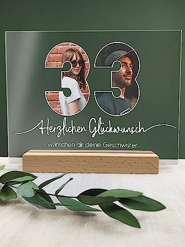 33 Geburtstag - Foto Acryl Tafel - 33 Geburtstag Dekoration, Geschenkideen zum 33 Geburtstag, 33 Geburtstag Frauen, 33 Geburtstag Männer, 33 Geburtstag Geschenk, 33. Geburtstag, 33 Geburtstag Deko