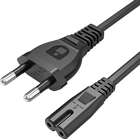YAODHAOD Cavo alimentazione da 0,5 m, C7 Power Cable con 2 Pin Euro Cavo di alimentazione per PS5/PS4 TV PC Computer Monitor Elettrodomestici Lampade