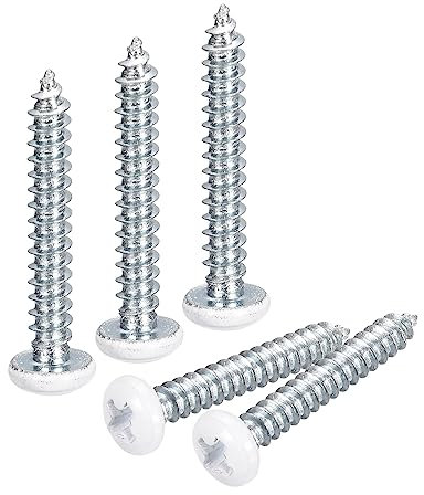 QUARKZMAN ST3.5x25mm Blanc Vis Autotaraudeuse, 100pcs Poêle Tête Phillips Bois Vis pour Travail Bois