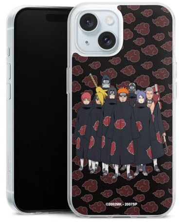Silikon Hülle kompatibel mit Apple iPhone 15 Case transparent Handyhülle Akatsuki Naruto Shippuden Offizielles Lizenzprodukt