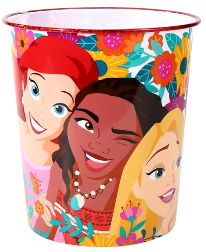 Zawadi Global Disney Princess Kids Childrens Waste Bucket Paper Bin Basket for Bedroom Study Desk Dustbin