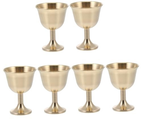 Zerodeko Lot De 6 Verres À Cocktail Anti-Refoulement Pour D'Arrosage Calice Whisky Verres À L'Ancienne Gobelet Médiéval À Vin Rétro À Shot Bol En Cuivre