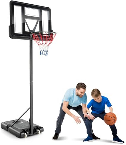 LIFEZEAL Panier de Basket sur Pied avec Hauteur Réglable 130-305 cm, Panier de Basket-Ball à roulettes Interieur et Exterieur avec 2 Filtes, Poteau et Panneau Robuste, pour Enfant, Adulte