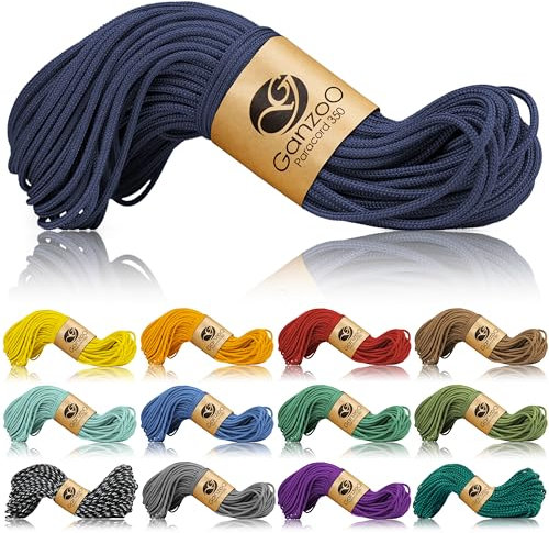 Ganzoo Paracord 350 Seil, Nylon Polyester, 2,5mm, Typ 1, 30m, Outdoor Schnur, Allzweckseil, Takelung für Armband, Hundehalsband, Hundeleine Knüpfen, Camping Survival, Navy Blue