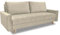 Furniture-Adamski Schlafsofa Alex, Sofa mit Schlaffunktion und Bettkasten, Klappsofa, Schlafcouch mit Füßen aus Holz, Couch in Velourstoff, Frabe: Beige