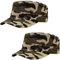 2 Pcs Dschungel Tarnfarbe Unisex Military Stil Army Cap Verstellbare Baseball Cap Flat Top Cap Sommer Sonnen Kappe für Herren Damen