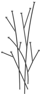 NOLLAM Patère Porte-Manteau Mural en métal, Branche d'arbre Verticale, Porte-Chapeau, Moderne, Crochet Flottant pour Manteau, pour entrée, Chambre à Coucher Serviettes