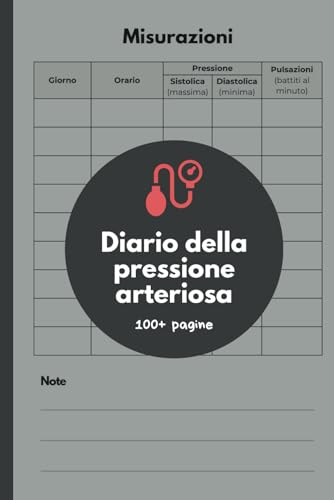 Diario della Pressione arteriosa: formato tascabile e spazi ampi di scrittura