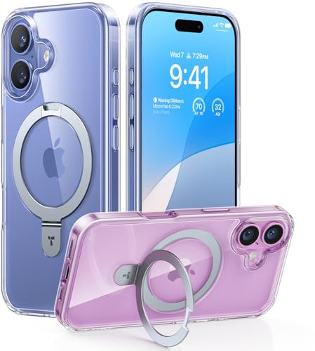 TORRAS Ostand Weltneuheit für iPhone 16 Plus Hülle für MagSafe (Unsichtbarer Ständer, Nr.1 Magnetkraft,Umfassender Militärischer Schutz) Handyhülle iPhone 16 Plus Case All-in-One Transparent