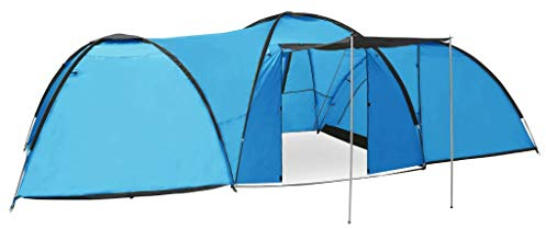 JUDYY Tienda de campaña iglú 8 Personas Azul 650x240x190 cm, Camping Tienda, Tienda De Playa, Carpa De Playa, Tienda Cocina Camping