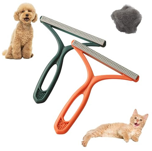 Pet Hair Remover for Carpet Sofa Car Furniture Stairs Pet Bed Rugs,Carpet Scraper Tool,Reusable Lint Remove (Orange&Green)