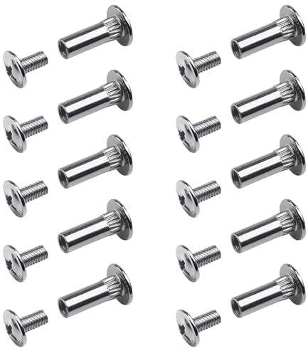 Tornillos de Conexión, 10 Unidades Tornillos para Muebles M4, Conectores para Armarios, Tornillos Conectores para Muebles, para Conectar y Fijar Paneles con un Grosor de 2,8-4 cm