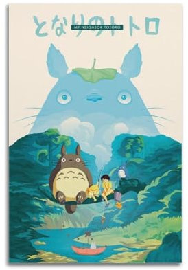 LUEEMLJA Anime-Filmposter My Neighbor Totoro, Leinwand-Kunst, Cover, Teenager, Schlafzimmer, Heimdekoration, 30 x 45 cm, ungerahmt