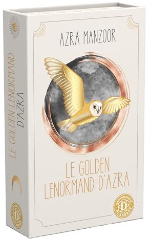 Urania – Golden Lenormand d'Azra – Wahrsagen-Kartenspiel – 36 Karten mit Erklärungsheft auf Französisch – Wahrsagerisches Orakel – starre Box, goldfarben