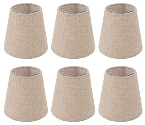 Haosie 6 Pièces Abats-Jour, Abat Jour Lampe Sur Pied En Tissu De Lin, 3.7in*5.5in*5.1in Abat Jour Tissu Simple et Moderne Pour Lampadaires, Lampes De Table