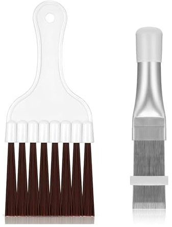 Yuannee Peignes à Ailettes Professionnels,2 PCS Brosse Radiateur pour Climatiseurs Sèche Linge Radiateurs Acier Inoxydable Anti Corrosion Nettoyage Profondeur des Condensateurs et Ailettes