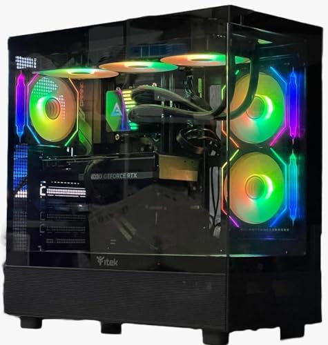 EMCA4 Computer Gaming PC Assemblato i5-14600KF - RTX 3080 10GB SuprimX - SSD M.2 1TB nvme GEN4 - Ram 32GB DDR5 6000mhz XMP - B760M WIFI - ARGB - Windows 11 - Dissipatore a Liquido Nero/Black