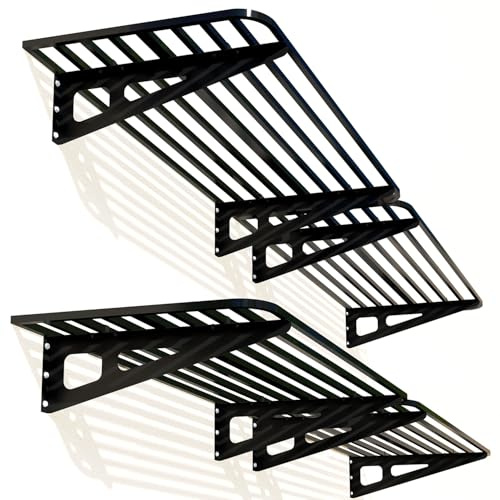 ZoffyFabrizio 4-Pack Garage Shelving Wall Mounted, Garage Wall Storage 24in(D) X 16ft(L) – Heavy-Duty Storage Shelves, Perfect for Holding Storage Bins, Boxes, Sporting Goods, Tools, and More.