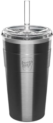 KeepCup Thermal Cold Cup - Insulated Stainless Steel Reusable Coffee Cup with Lid and Straw - 16oz/454ml - Nitro