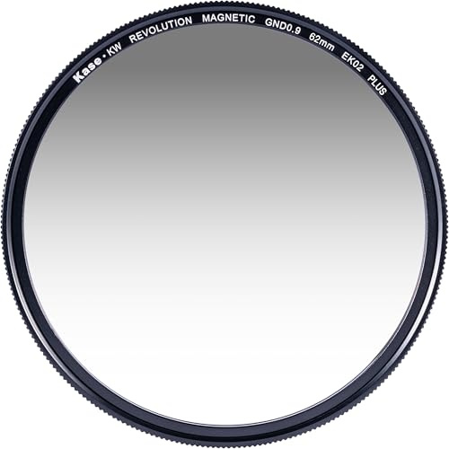 Kase KW Revolution Plus Graufilter, magnetisch, stoßfest, weicher Grad, GND0.9, ND8, 3-Stop-Graufilter, geringe Reflexion, optisches Glas (62 mm)