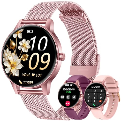 Smart Watch Women Fitness Tracker: 1.27'' Smartwatch Sport Bluetooth Call with Heart Rate SpO2 Blood Pressure Sleep Monitor 110+ Sports Modes Step Counter IP68 Waterproof Running Watch for Android iOS