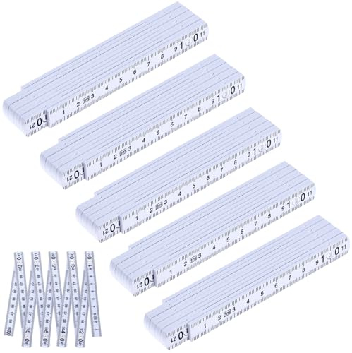 QWORK® 5 Piezas Metro Plegable, Reglas Plegables 1m, Metro de Plástico, Metro