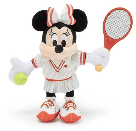 Disney Store Official - Minnie Maus - Tennis - Mini Bean Bag Kuscheltier - Disney Plüsch-Charakter zum Sammeln mit Schläger, Rock und Tennisball - 23 cm