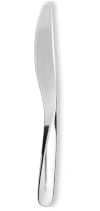 Alessi UNS03/6 Dessert Knife - Steel AISI 420 Mirror Polished, Set of 6