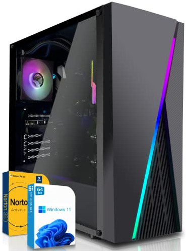 SYSTEMTREFF Gaming PC AMD Ryzen 5 5500 6x4.2GHz | Nvidia RTX 3050 8GB DX12 | 512GB M.2 NVMe | 32GB DDR4 RAM | Windows 11 | WLAN Desktop Computer Rechner für Gamer, Zocker & Streamer