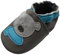 YIHAKIDS Weicher Leder Lauflernschuhe Krabbelschuhe Babyhausschuhe mit Wildledersohlen und Tier Bären(Size L,Dunkelgrau,12-18 Monate,23 EU)