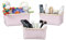 Relaxdays Aufbewahrungskorb 3er Set, Flechtoptik, ineinander stapelbar, Korb Set, PP & Bambus, verschied. Größen, rosa 1 Stück